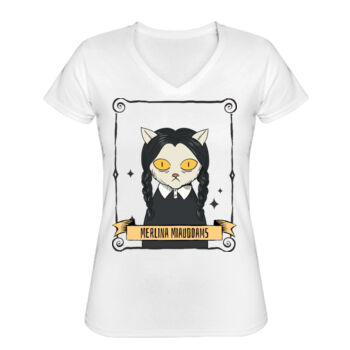 Playera Cuello V Merlina Miauddams Miniatura