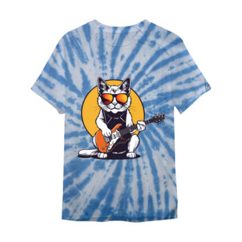 Playera Tie Dye Gato Rocker Miniatura