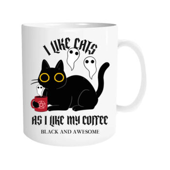 Taza Cats And Coffee Black Miniatura