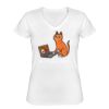 Playera Dama: Algodón Peinado Cuello V Miniatura